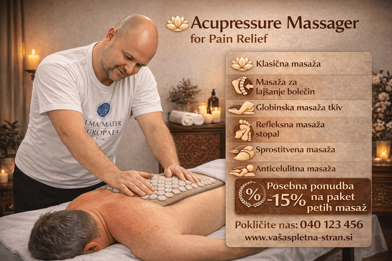 Professional-Grade Acupressure Massager for Home Pain Relief